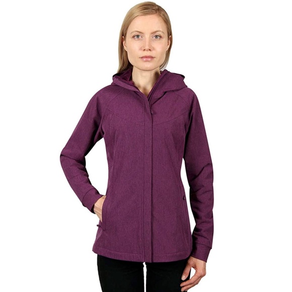 Fleece Velour Pile Lining Hooded Jacket Purple Small Hiking Camping Gorpcore - Picture 1 of 7